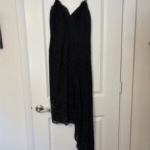 Milly Black Asymmetrical Lace Dress